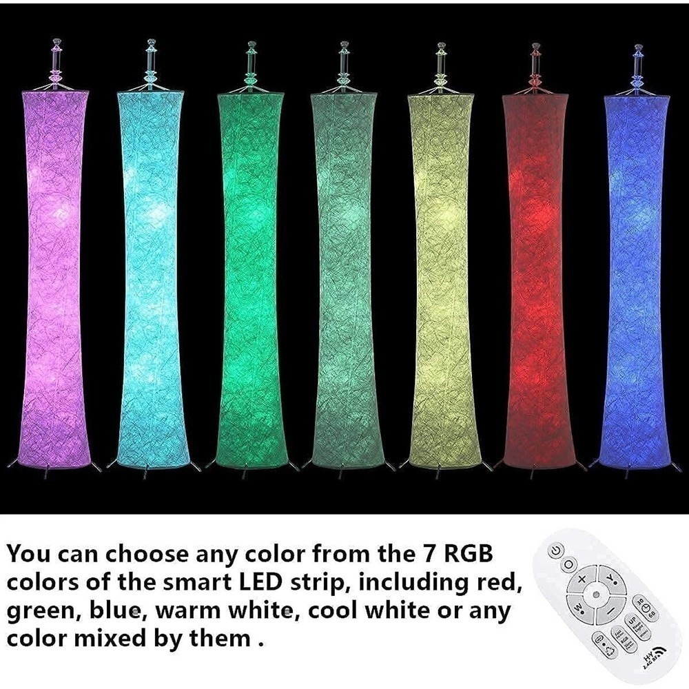 Soft Light LED Floor Lamp RGB 7 Color Changing Tyvek Fabric‎ Shade - New - Picture 3 of 9
